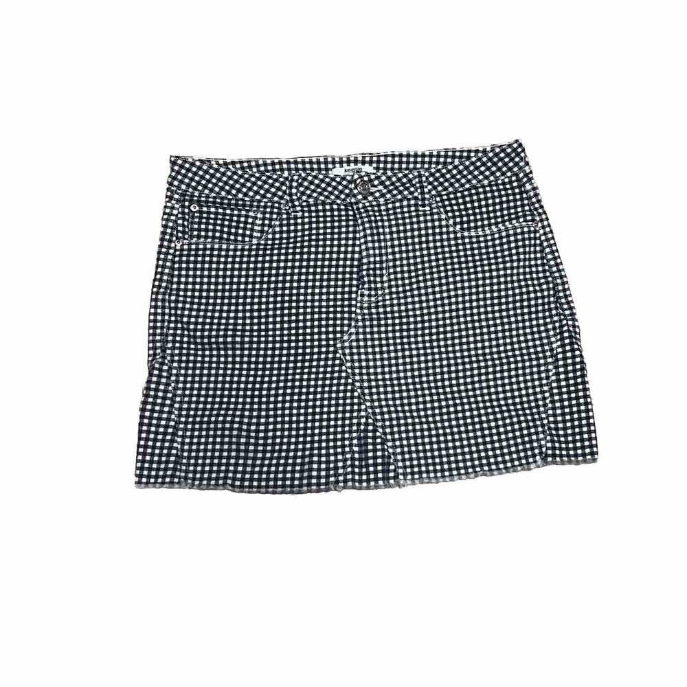 Kensie Gingham Blue Denim Skirt Women SZ 8/29 Blue Mini Classic Preppy Casual